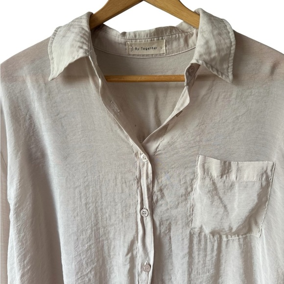 By Together Long Sleeve Button Up Blouse Shirt - Picture 2 of 14